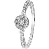 14 karaat witgouden entourage ring met 23 diamanten (0,10ct)