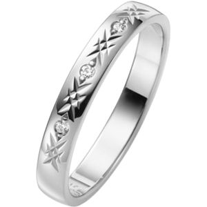 9K witte trouwring diamant Acacia Dames H96W