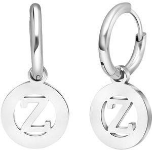 Stalen oorbellen met letter - Z