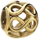 Stalen goldplated bedel met open infinity