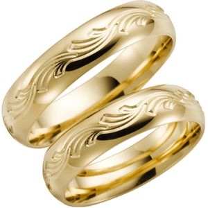 14 Karaat geelgouden trouwring Lenteroos Dames H91