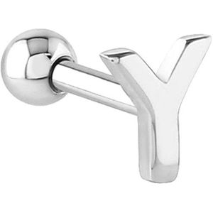 Lucardi Dames Helixpiercing letter - Piercing - Cadeau - Staal - Zilverkleurig
