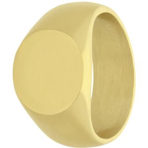 Gerecycled stalen goldplated zegelring rond
