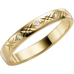 9 Karaat gele trouwring diamant Acacia Dames H96