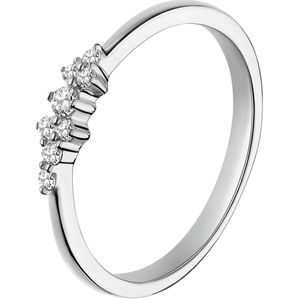 Zilveren ring asymetrisch zirkonia