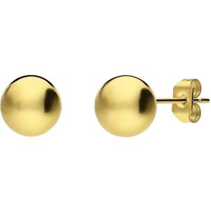Stalen goldplated oorknoppen 8mm