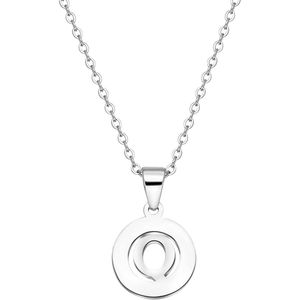 Stalen ketting met letter - Q