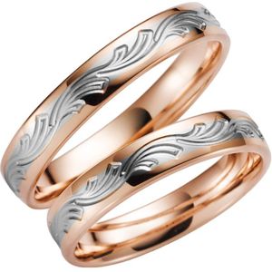 14K bicolour trouwring rose/wit Azalea Dames H85R
