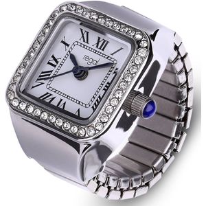 Regal ring horloge zilverkleurig met zirkonia