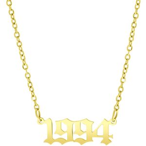 Stalen goldplated ketting met hanger voor dames