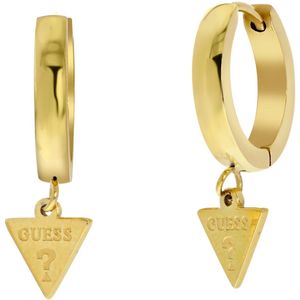 Guess stalen goldplated oorbellen triangle 15mm