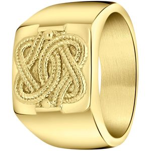 Gerecycled stalen goldplated ring surinaamse mattenklopper