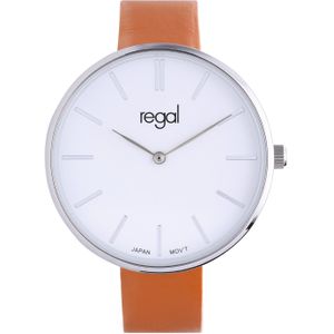 Regal dames horloge met lichtbruine band