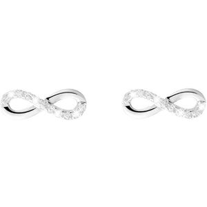 Zilveren oorbellen infinity met zirkonia