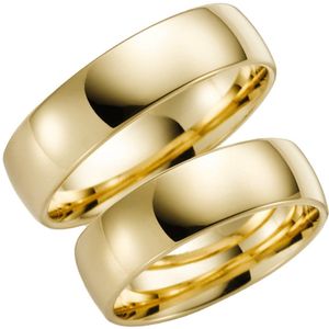 14 Karaat geelgouden trouwring Ranonkel Heren H82