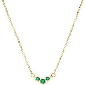 Stalen goldplated vintage ketting met turquoise