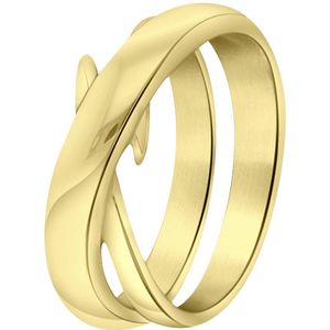 Gerecycled stalen 18 karaat goldplated ring Vignetta