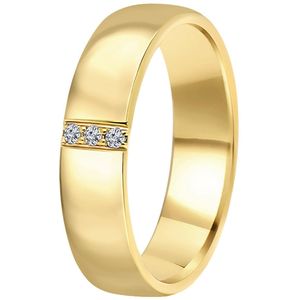 14K geelgouden trouwring diamant Pioenroos H98