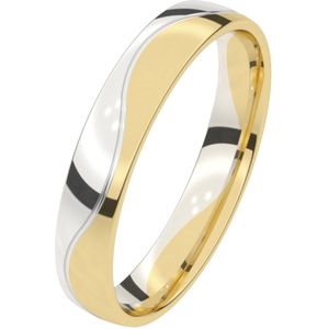 9K geel witte trouwring Heren 4mm Mimosa