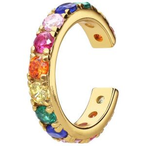 Zilveren goldplated earcuff zirkonia multi