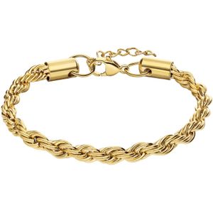 Stalen goldplated armband koord 5mm