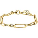 Zilveren goldplated paperclip armband
