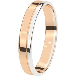 14K rose witgouden trouwring Heren 4mm Sering