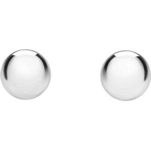9 karaat oorknoppen bol wit 5mm voor dames