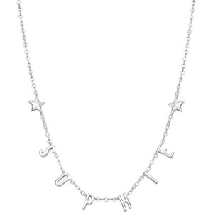 Zilveren naamketting sterren voor dames