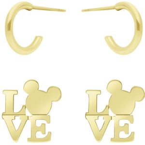 Stalen goldplated oorbellen set Minnie Mouse