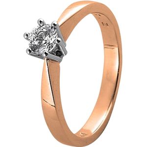 14K Rose bic gouden solitair ring diamant (0.08ct.)