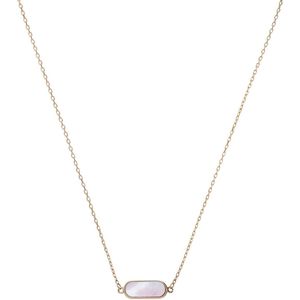 14 karaat geelgouden ketting met mother of pearl