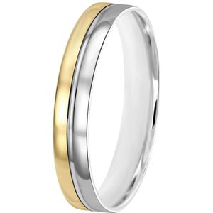 14K bicolor gouden dames trouwring 4mm Vera TW 459