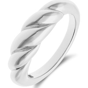 Zilveren ring croissant