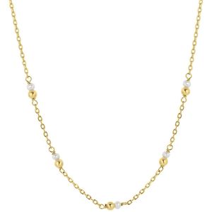 Zilveren goldplated ketting zoetwaterparels