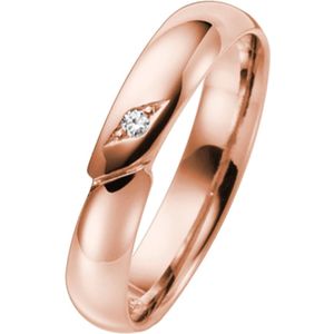 14K rose gouden trouwring diamant Phlox Dames H19R