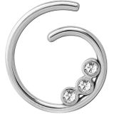 Stalen seamless piercing kristal