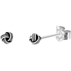Zilveren oorbellen knoop 3mm Bali