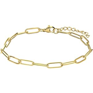 Stalen goldplated armband closed forever 4mm