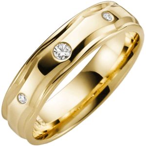 9 Karaat trouwring met diamant Sunflower H71