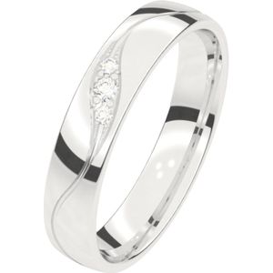 14K witgouden trouwring diamant 4mm Mimosa