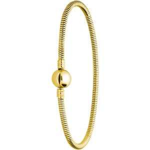 Stalen goldplated armband slang ronde sluiting