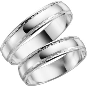 14 Karaat witgouden trouwring Madelief Dames H18W