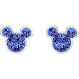 Stalen oorknoppen Mickey Mouse met sapphire kristallen