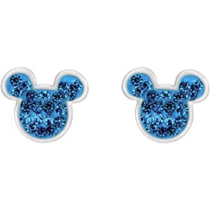 Stalen oorknoppen Mickey Mouse met sapphire kristallen