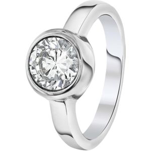 Stalen ring met zirkonia 8mm