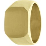 Gerecycled stalen goldplated zegelring vierkant