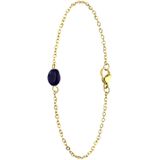 Stalen goldplated armband met lapis lazuli