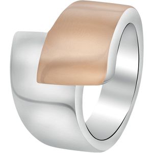 Stalen ring staal/rose