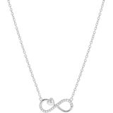 Zilveren ketting & hanger infinity/hart zirkonia